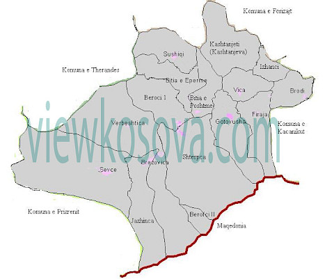 Historic locality map for Shterpce