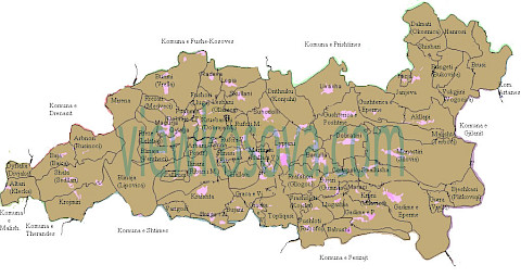 Historic locality map for Lipjan