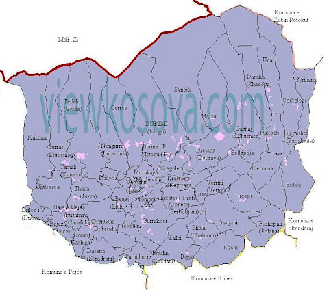 Historic locality map for Istog
