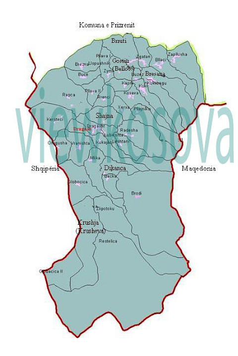 Historic locality map for Dragash