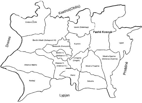 Historic locality map for Fushe Kosova