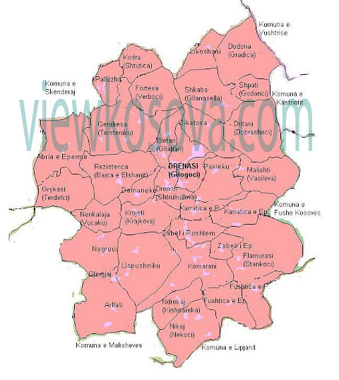 Historic locality map for Drenas