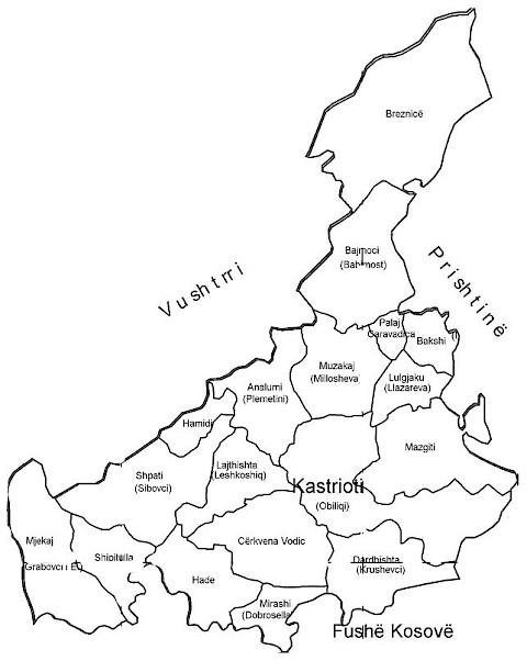 Historic locality map for Obiliq