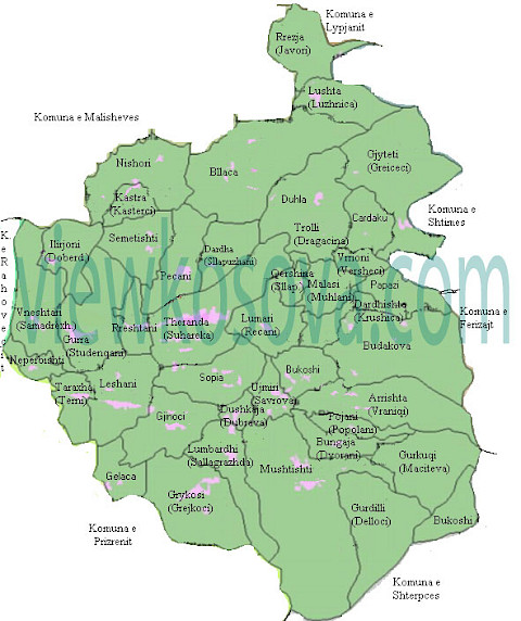 Historic locality map for Suhareka