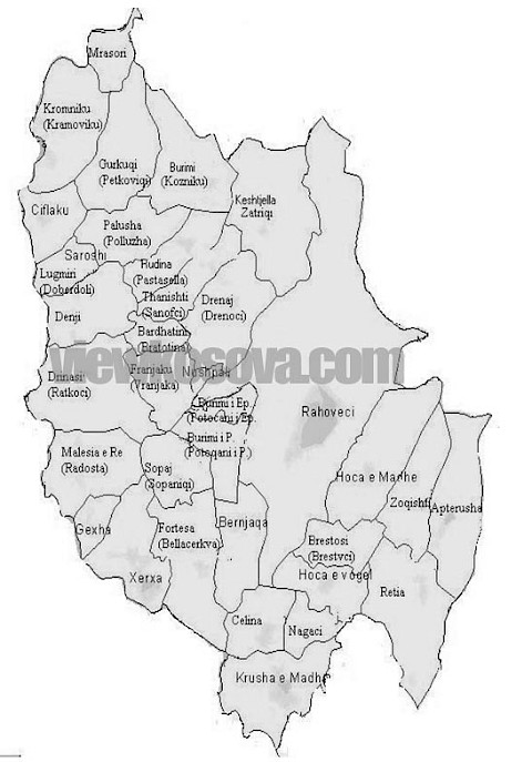 Historic locality map for Rahovec