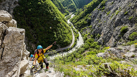 Via Ferrata climbing in Rugova Gorge
