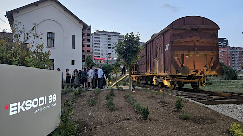 Eksodi &rsquo;99 Museum railway wagon at Prishtina Railway Station